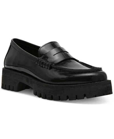 Steve Madden Women's Langsten Lug-sole Tailored Loafers In Black