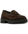 Steve Madden Women's Langsten Lug-sole Tailored Loafers In Brown
