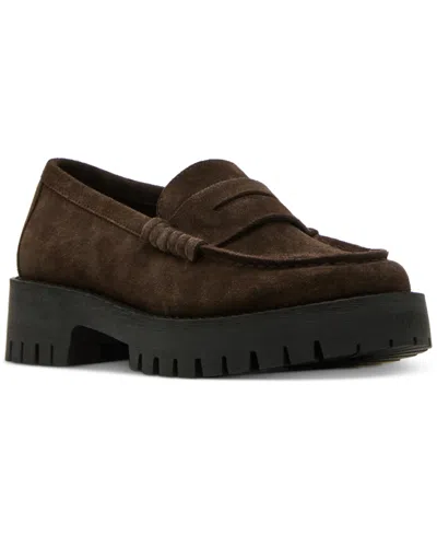 Steve Madden Women's Langsten Lug-sole Tailored Loafers In Brown
