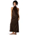 Steve Madden Women's Lara Satin Maxi Dress In Brown