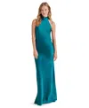 Steve Madden Lara Satin Bias Cut Maxi Dress In Deep Teal