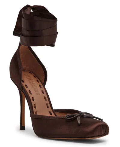 Steve Madden Women's Larina Lace-up High-heel Ballet Pumps In Burgundy