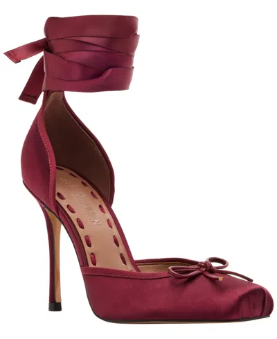 Steve Madden Women's Larina Lace-up High-heel Ballet Pumps In Burgundy
