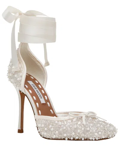 Steve Madden Women's Larina-r Lace-up High-heel Ballet Pumps In White