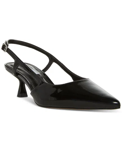 Steve Madden Women's Legaci Pointed Toe Slingback Kitten Heel Pumps In Black Patent