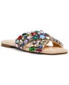 Steve Madden Women's Levity Embellished Flat Slide Sandals In Multi
