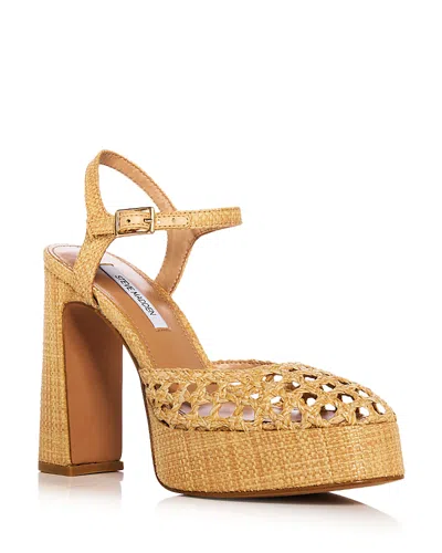 Steve Madden Women's Lexie Raffia Platform Pumps In Nude
