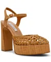 Steve Madden Lexie Ankle Strap Platform Pump In Brown