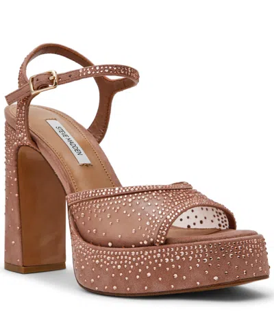 Steve Madden Liandra Ankle Strap Platform Sandal In Brown