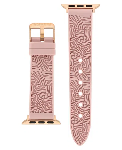 STEVE MADDEN WOMEN'S LIGHT PINK SILICONE DEBOSSED SWIRL LOGO BAND DESIGNED FOR APPLE WATCH 42MM (SERIES 1-3 ONLY)