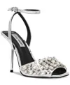 Steve Madden Lilac Ankle Strap Sandal In Silver Rhinestone