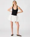 Steve Madden Linnea Mixed Media Bubble Hem Cotton Minidress