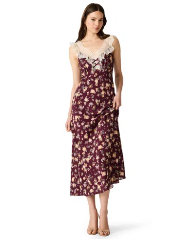 Steve Madden Women's Lisella Sleeveless Midi Dress In Burgundy