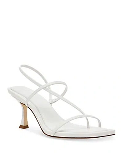 Steve Madden Women's Locke Strappy Asymmetrical High Heel Sandals In White