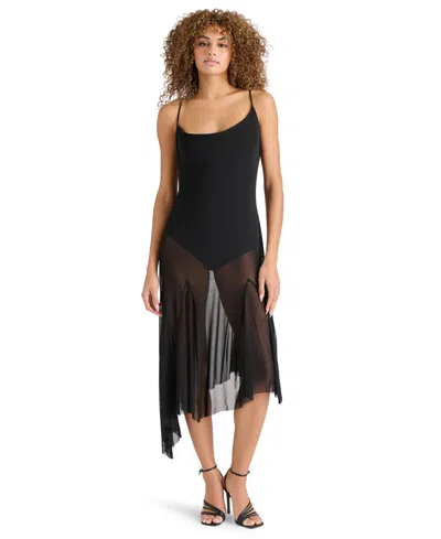 Steve Madden Women's Louisa Sleeveless Mesh Midi Dress In Black