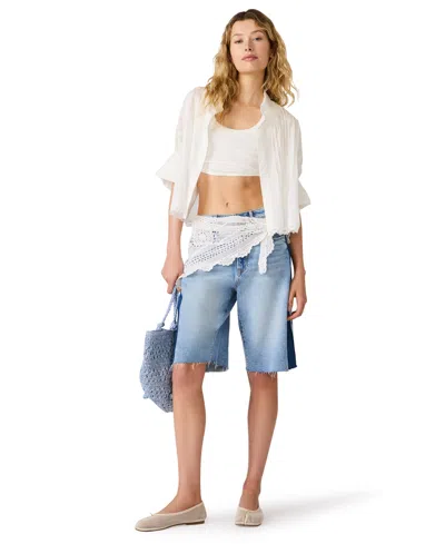 Steve Madden Women's Low Rise Bermuda Shorts In Blue