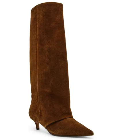 Steve Madden Women's Luca Slouchy Kitten-heel Dress Boots In Brown