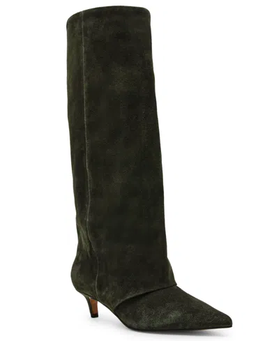 STEVE MADDEN WOMEN'S LUCA WIDE-CALF SLOUCHY KITTEN-HEEL DRESS BOOTS