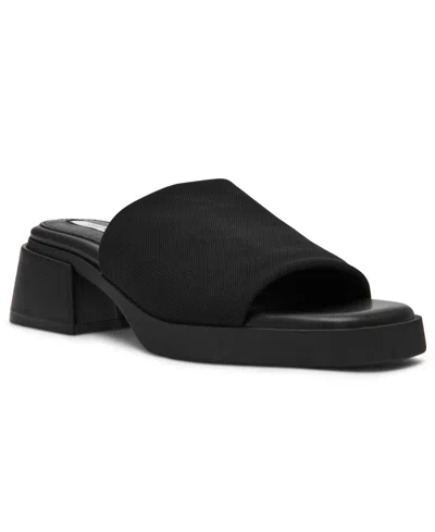 Steve Madden Lucee Platform Slide Sandal In Black