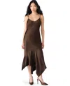 Steve Madden Lucielle Handkerchief Hem Satin Slipdress In Multi