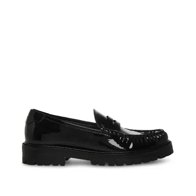 STEVE MADDEN WOMEN'S MADELYN PATENT PENNY LOAFERS IN BLACK