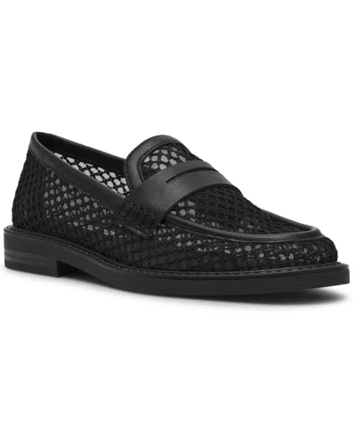 Steve Madden Women's Madison Mesh Block Heel Loafer In Black