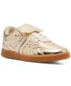 Steve Madden Madrid Metallic Low Top Sneaker In Gold Mirror Metallic
