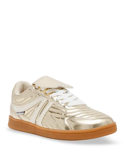 Steve Madden Madrid Metallic Low Top Sneaker In Gold Mirror Metallic