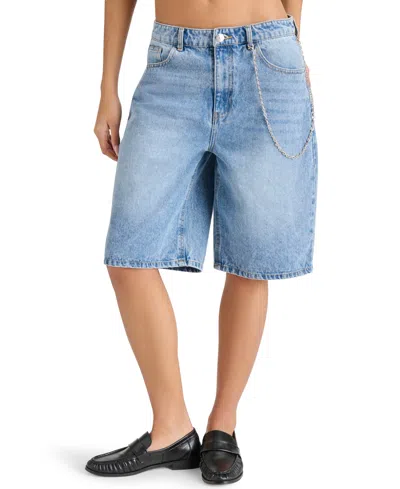 Steve Madden Women's Magdalen Jean Shorts In Medium Blue