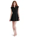 Steve Madden Maisha Poplin Mini Shirtdress In Black