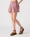 Steve Madden Malena Stripe Cotton Blend Shorts In Pink