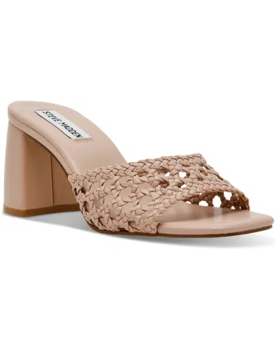 Steve Madden Women's Mania Woven Block-heel Sandals In Blush Taupe