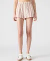 Steve Madden Marguerite Stripe Stretch Cotton Shorts In Neutral