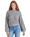 Steve Madden Martina Funnel Neck Sweater In Heather Grey