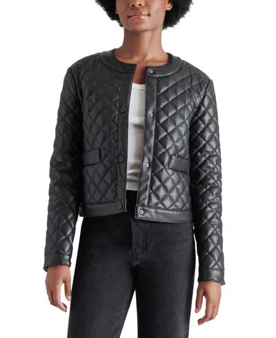 Steve Madden Women's Martine Faux-leather Long-sleeve Jacket In Black