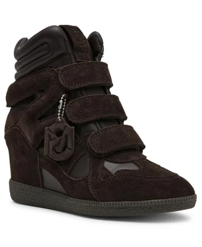 Steve Madden Women's Mavis High-top Lace-up Wedge Sneakers In Brown