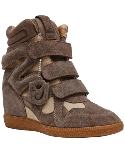 Steve Madden Women's Mavis High-top Lace-up Wedge Sneakers In Brown