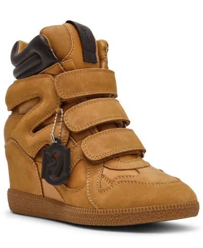 Steve Madden Women's Mavis High-top Lace-up Wedge Sneakers In Brown