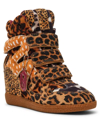 Steve Madden Women's Mavis High-top Lace-up Wedge Sneakers In Multi