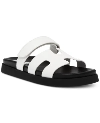 Steve Madden Women's Mayven Footbed Slide Sandals In White