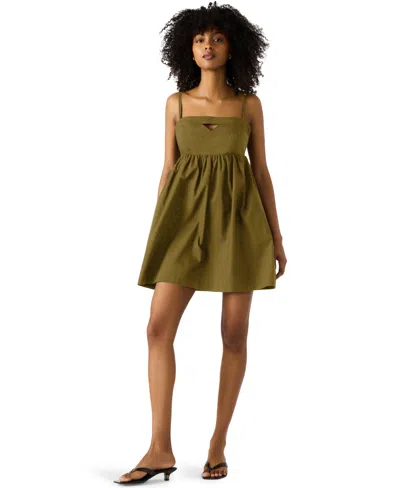 Steve Madden Women's Meadow Sleeveless Cotton Fit & Flare Mini Dress In Green