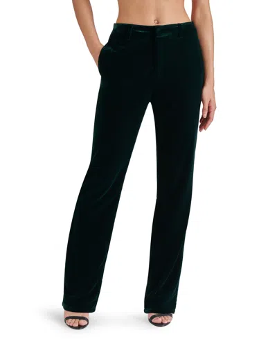 Steve Madden Women's Mercer Velvet Straight-leg Pants In Pine Grove