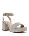 Steve Madden Mercerr Ankle Strap Platform Sandal In Rhinestone