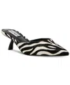Steve Madden Micki-z Zebra Calf Hair Leather Kitten Heel Mule Pumps