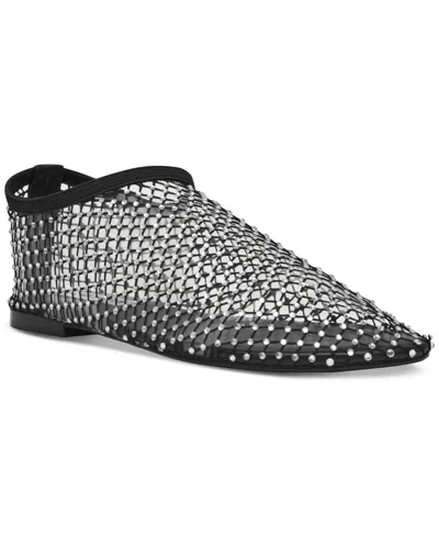 Steve Madden Women's Mino Mesh Rhinestone Flats In Black,rhinestone