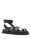 Steve Madden Mira Ankle Strap Platform Sandal In Black Leather