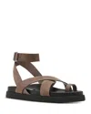 Steve Madden Mira Ankle Strap Platform Sandal In Taupe Nubuck