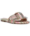 Steve Madden Misha Slide Sandal In Bright Multi Raffia