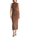 Steve Madden Mo Funnel Neck Matte Jersey Dress In Coco