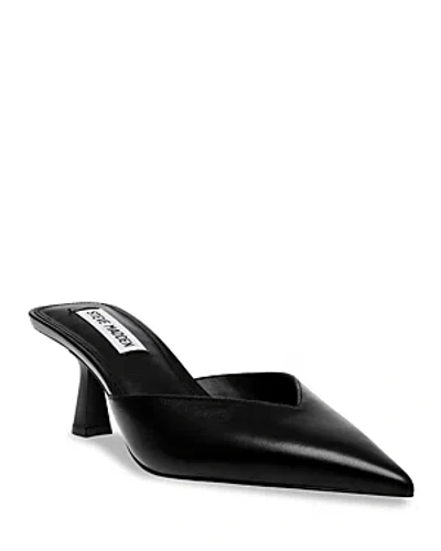 Steve Madden Mod Pointed Toe Mule Pump In Black Leather
